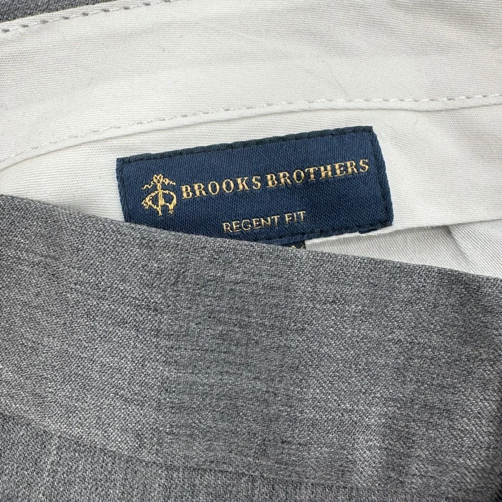 Brooks Brothers Regent Fit Grey MERINO WOOL Stretch Dress Pants Mens 38x30
